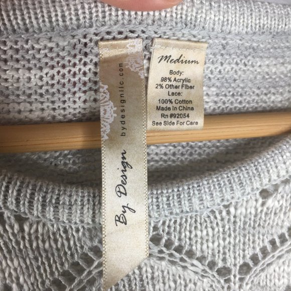 By Design lightweight crochet knit sweater - Picture 4 of 6